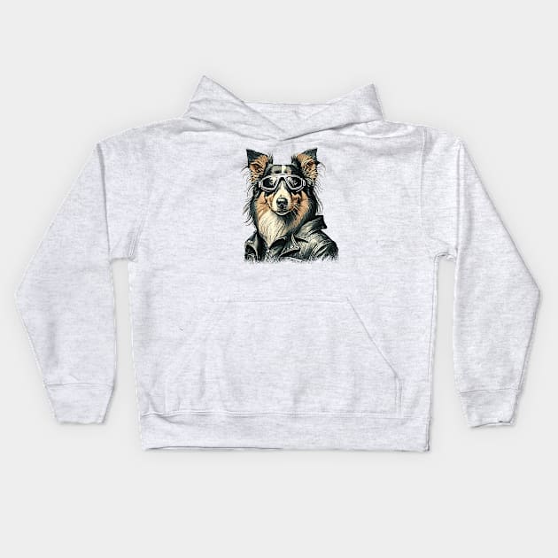 Australian Border Collies are so cool Kids Hoodie by Midcenturydave